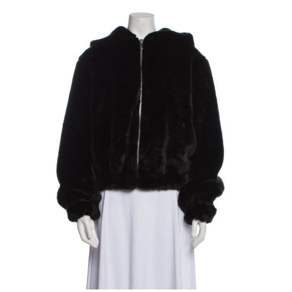 Helmut Lang Jackets & Blazers - Helmut Lang Faux Fur Hoodie - Size S